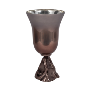 Vaso in Vetro Bicolore a Forma di Calice con Base Scultorea, Vaso Decorativo per Fiori per Soggiorno, Casa e Ufficio - Product Image 3
