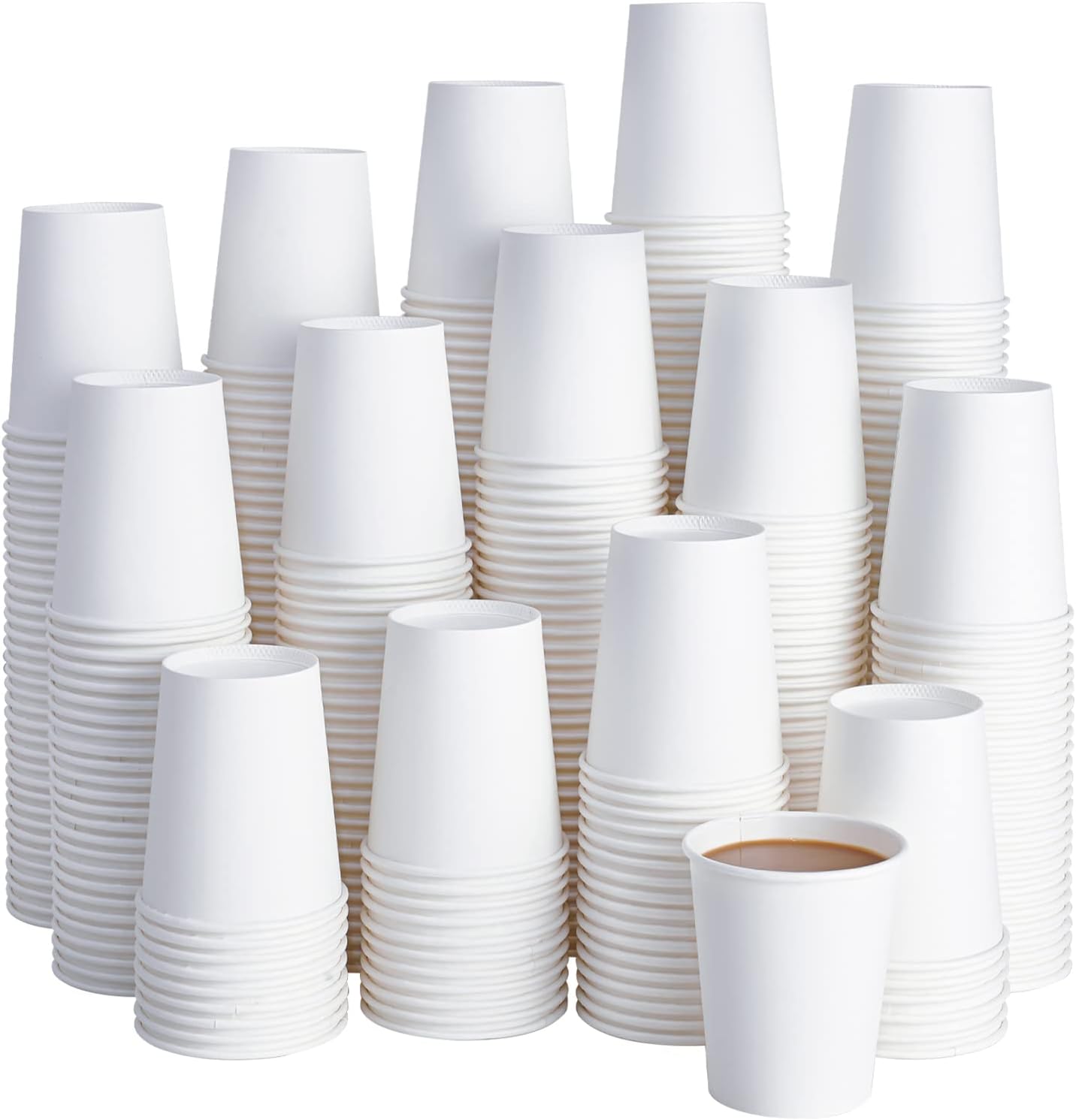 Disposable White Kraft Paper Cup with PE Lining Single Wall Paper Drinking Cups for Coffee Tea and Beverage Packaging