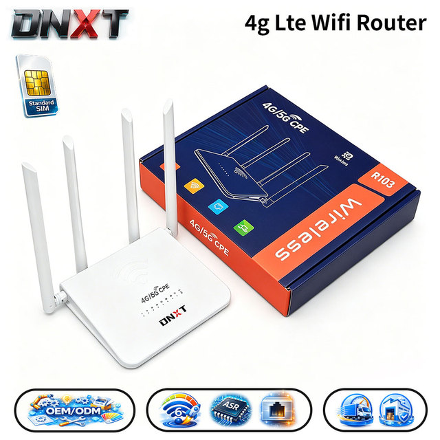 DNXT 4g Lte Wifi Router LTE Cat4 2.4GHz Wifi 6 Router 300Mbps USB Type-C 4g Wifi Router WAN/LAN 4g Lte Wifi Modem Home Use