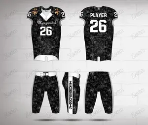 Mais barato por atacado camisa de futebol juvenil define impressão design personalizado sublimação completa de uniformes de futebol Americano