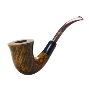 Muxiang Briarwood Smoking Pipe Bent Shape 3mm Vulcanized Rubber Mouthpiece Men's Tobacco Pipe Accessory - Product Image 5
