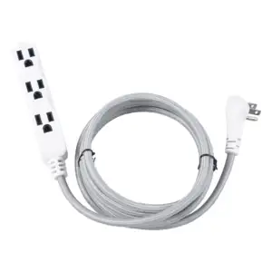 ETL Listed 6FT 16/3 Low Profile Electrical Plug Outlet Power Strip with Multiple Outlets 3 Outlet Braided Extension Cord