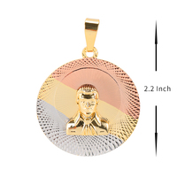 Pendentif icône religieuse en gros de luxe bijoux catholiques pendentif bijoux plaqué or 14 carats monochromatique