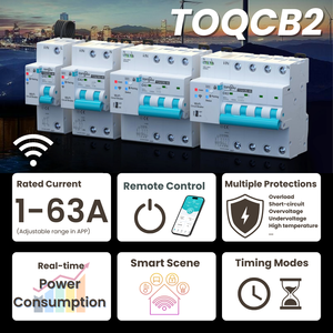 Disjoncteur intelligent Wi-Fi TONGOU 1P-4P 63A avec télécommande, disjoncteur sans fil 10ka 40A, application domestique Smart Life Tuya - Product Image 2