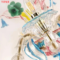 Usine Vente Coloré Verre Suspension Lampe Hôtel Villa Chambre Éclairage Suspendu Monté Led Lustre