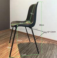Chaise en plastique empilable moderne et durable avec pieds en métal, haute capacité de charge, pour l'école, la maison, le bureau, les événements et les applications commerciales