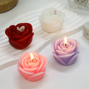 Candela Aromaterapica con Design Romantico <span class=keywords><strong>a</strong></span> Rosa, in <span class=keywords><strong>Cera</strong></span> di Soia Fatta <span class=keywords><strong>a</strong></span> Mano per Decorazione Casa e Regali - Product Image 2
