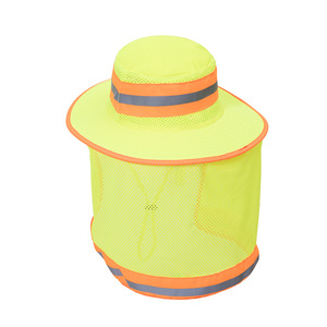 Chapeau de soleil réfléchissant haute visibilité avec protège-nuque, chapeau de travail de sécurité à large bord, casquette respirante pour hommes et femmes ouvriers - Product Image 2
