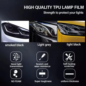 Película de tinte autocurativa de gran calidad para faros delanteros de coche CAMBIO DE Color negro oscuro antiarañazos PPF TPH colocado en las luces del coche - Product Image 5