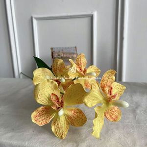 5 teste di orchidee <span class=keywords><strong>Vanda</strong></span>, composizioni floreali per matrimoni con Phalaenopsis, orchidee a farfalla, fiori artificiali di Phalaenopsis e <span class=keywords><strong>Vanda</strong></span> - Product Image 6