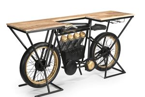 Mesa de Bar de la Mejor Calidad, Colección Iron/WD Cycle, Acabado Negro/Mango Ar, Material de Metal/Madera de Mango, Precio al por Mayor - Product Image 3