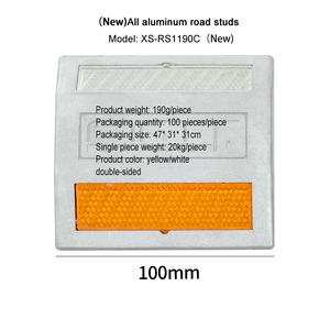 Borchie Stradali Riflettenti Prismatiche ad Alta Intensità in Alluminio Giallo e Bianco per Parcheggi, Strade Urbane e Autostrade - Product Image 3