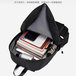 <b>Simple</b> Solid Color Lightweight Unisex Laptop <b>Backpack</b> Black Everyday Use Spring 2025 - Product Image 5