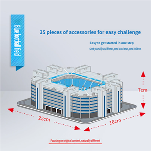 Rompecabezas 3D de estadio de fútbol, juguete educativo de ensamblaje para niños, modelo de papel DIY, regalo creativo para niños - Product Image 4