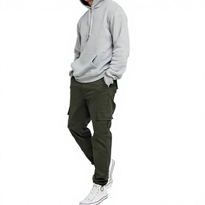 Sudadera con Capucha Gris para Hombre, Corte Regular, 100% Algodón Felpa, Ropa Casual de Invierno con Bolsillos, Transpirable - Product Image 4