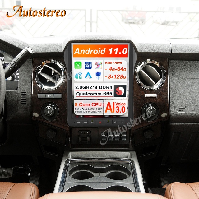 Qualcomm Android11 Tesla Screen for Ford F250 F350 Heavy Duty Truck Car GPS Navigation Auto Multimedia Player Head Unit Carplay