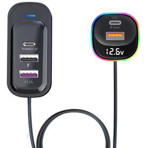 <span class=keywords><strong>5</strong></span>-Cổng USB sạc xe hơi nhanh chóng <span class=keywords><strong>3.0</strong></span> trở lại hàng Loại-C máy tính xách tay điện thoại di động sạc cho <span class=keywords><strong>iPhone</strong></span> Samsung Huawei PD xe sạc nhanh - Product Image 1