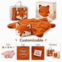 Coussin lesté pour enfant en forme de renard 45x50cm 5lbs, coussin sensoriel en peluche avec billes de verre pour un confort apaisant, OEM ODM Vente en gros
