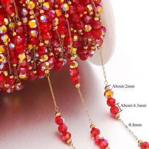 Catena in Acciaio Inossidabile Impermeabile Placcata Oro 18K <span class=keywords><strong>con</strong></span> Perline in Pietra Naturale per Componenti e Accessori di Bigiotteria Fai-da-Te - Product Image 5