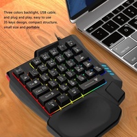 Keyboard Gaming Mini Mekanik Tahan Air Profesional dengan Lampu Latar RGB Desain Satu Tangan Berkabel USB untuk Permainan Desktop dan Seluler.