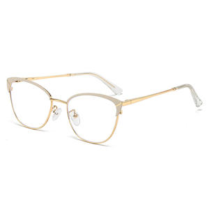 Gafas ópticas Retro ligeras para mujer, monturas de gafas de moda de Metal azul para la vida diaria, lectura de ordenador, Estilo clásico - Product Image 5