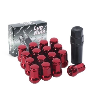 M12x1.5 màu đỏ hình nón ghế Hex bánh xe rim Lug Nuts W/cap + mở rộng 23mm x 53mm 20PC - Product Image 5