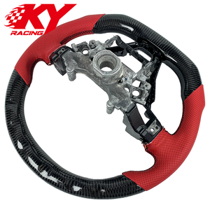 Volant sport racing en cuir rouge et fibre de carbone personnalisé, compatible avec Honda Accord 10ème génération 2018-2022 - Product Image 3