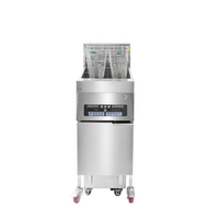 Friteuse professionnelle en acier inoxydable 28L, 1 cuve, 2 paniers, commande numérique informatisée, puissance 18KW pour usage en restaurant