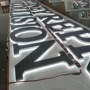 Letrero de metal retroiluminado personalizado, letreros de corte láser de letras de acero inoxidable <span class=keywords><strong>para</strong></span> exteriores, compra DIY, señalización de puerta, letrero de metal retroiluminado, letras - Product Image 4