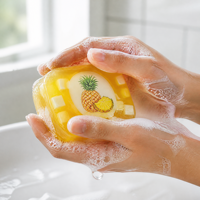Savon artisanal à l'ananas en gros, visage et corps, huile essentielle de fruits, sensation hydratante, tous types de peau, OEM 200g