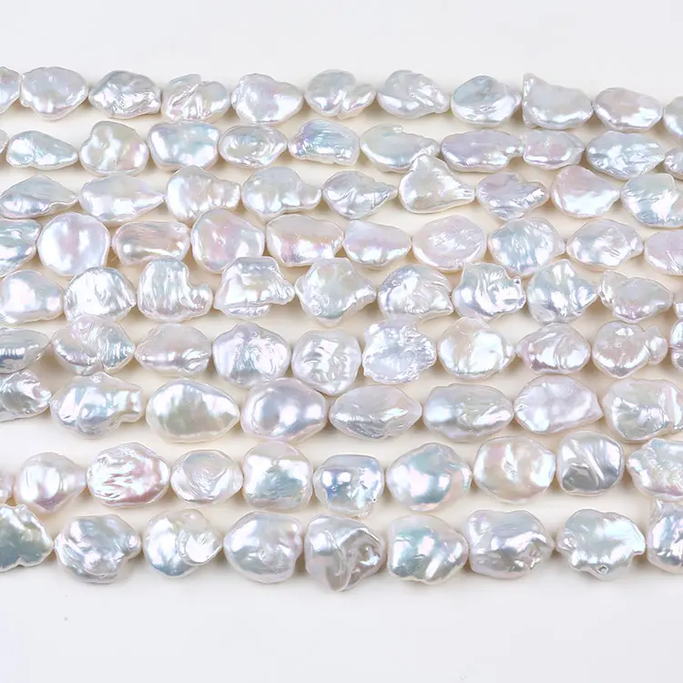 15x25mm grande taille naturelle baroque perles d'eau douce brin