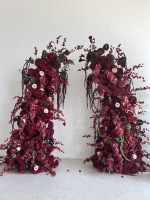 Arche verte SY-High, guirlandes vertes, arche en forme de corne, guirlande florale fuchsia, fleurs pour arche florale, pour décorations de table de mariage et de fête