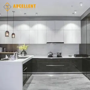 Custom Luxury Modern Soft Close Hinges Wood Kitchen Cupboard Kitchen Cabinets For Hotel/Villa /Apartment/Restaurant