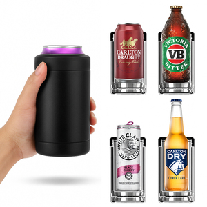 Avustralya 375ml Stubby Kutu Soğutucu 4'ü 1 Arada Vakumlu Yalıtımlı Metal Soğutucu, Özel Renkli Bira Şişesi Tutucu - Product Image 2