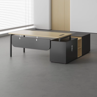 Bureau d'ordinateur moderne et simple MEKIA avec serrure et tiroir, ignifuge en PVC, longueur 1,6 m, garantie 5-10 ans, pour bureau de PDG et usage commercial