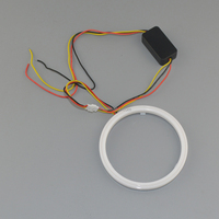 Accessoires de lumière automobile, phares blancs + jaunes, double couleur, cercle complet de 100 mm, anneaux halo LED pour voiture