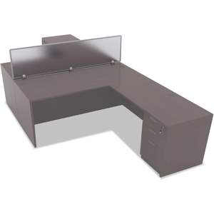 Alera ALEPP6518 65 pouces. X 18 pouces Panneau de séparation en polycarbonate - Argent - Cloison de bureau - Product Image 5