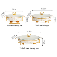 Plat de cuisson en céramique pour la maison et l'hôtellerie, ustensile de cuisson en verre de style européen pour la cuisson et le service des aliments, avec chauffage par bougie, plat à poisson, plat à platériaux à deux poignées