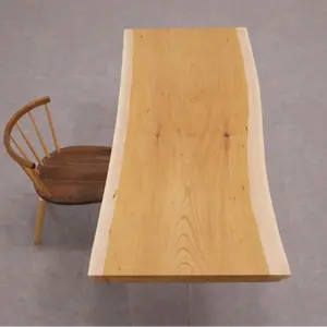 Tampo de mesa de madeira maciça OEM de fábrica para conjunto de móveis de sala de estar/plataforma de mesa de ilha de vidro sem pinho reciclado