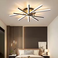 Lustres LED modernes pour l'intérieur, éclairage pour bureau, salon, chambre à coucher, lampes dorées, noires, blanches, luminaires, alimentation 90-220V