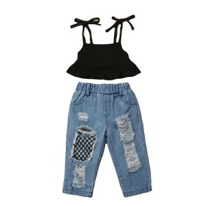 Conjuntos de Ropa para Muñecas Infantiles, Top Corto Sexy y Pantalones Vaqueros para Niñas, Venta al por Mayor en China - Product Image 1