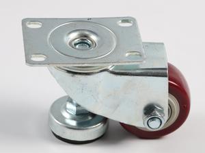 Rueda Giratoria de 75 mm con Rodamiento de Bolas de Parte Superior Plana, Altura Ajustable, Niveladora y Retráctil - Product Image 3