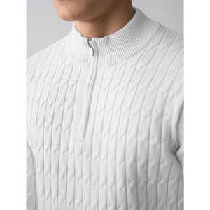 Autumn/Winter <b>Half</b>-Neck <b>Zip</b>-Up Thick Jacquard Sweater <b>Men's</b> Loose Pullover Herringbone Knitted <b>Jacket</b> Trendy All-Match Casual - Product Image 5
