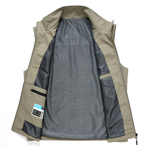 Gilet Sportivo da <span class=keywords><strong>Uomo</strong></span> con Logo Personalizzato a Prezzo di Fabbrica, Resistente, ad Asciugatura Rapida, Traspirante, Senza Maniche, con Colletto Alto per Attività all'Aperto - Product Image 5