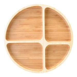 Plateau de service en bois, couleur bois naturel, 4 compartiments, pour la préparation des repas et l'usage domestique - Product Image 5