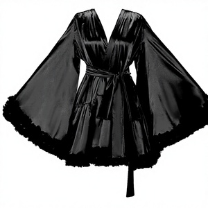 Bata de baño de manga larga para mujer, lencería corta, batas nupciales para novia, para sesiones de fotos de maternidad - Product Image 1