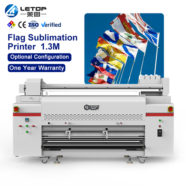LETOP 1.3M I3200 Dye Sublimation Flag Banner Printer Roll To Roll Direct Printing Large Digital Textile Flag Printer Machine