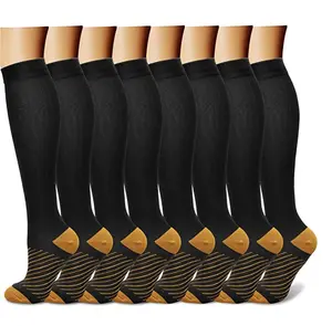 Недорогие дышащие удобные 100% нейлоновые носки до колена Спортивные Компрессионные носки