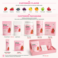Poudre de protéines transparente 20g, isolat de protéines de lactosérum, boisson hydratante aromatisée aux fruits, poudre de protéines de collagène, nutrition sportive