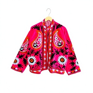 Wholesale <b>Velvet</b> Suzani Embroidered <b>Jacket</b> Coat Boho Chic <b>Jacket</b> Short Casual Handmade <b>Jacket</b> With Inside Cotton Lining - Product Image 1